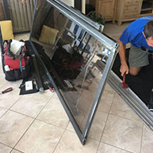 sliding glass door frame repair Campbell